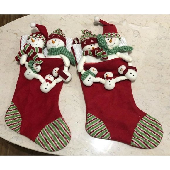 Rauch Industries Other - Christmas Stocking Snowman Family set of 2 Stuffed Snowman 17"